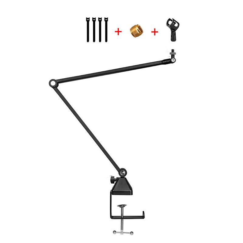 

Регулируемая микрофонная стойка с подвесным кронштейном, ножничные стойки для проводного/беспроводного микрофона, USB-конденсаторный микрофон для записи радио чёрный