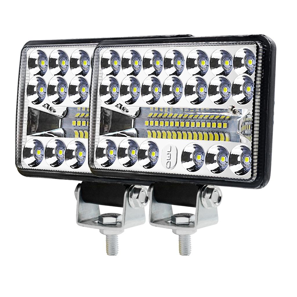 2Pcs 60W 3x5 Zoll Chrom Rechteckige LED Scheinwerfer Off-road Dach Suchscheinwerfer