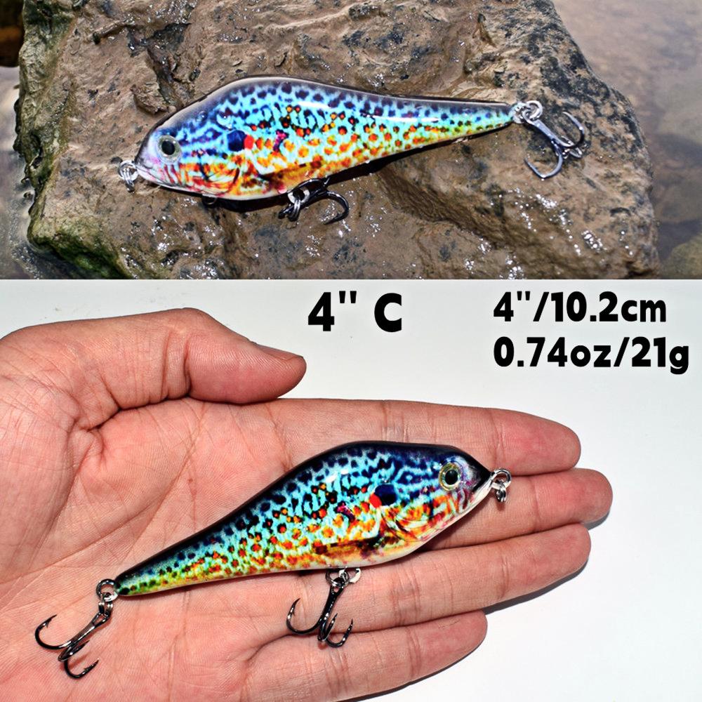 Fishing Lure Bait Swimbait Jerkbait 4inch 6inch Minow Fishhook Crankbait Muskie Bass Lure