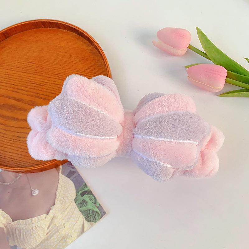 Striped Bread Bow Headband Elastic Soft Washing Face Shower Make Up Yoga Sports Hair Band Skincare Headband for Makeup Removal