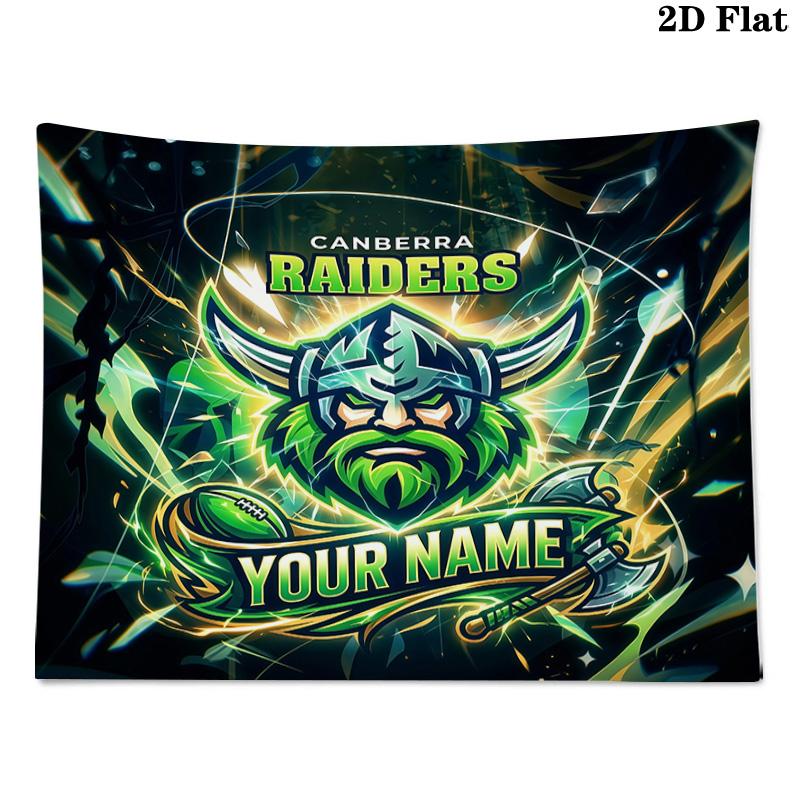Custom Name Canberra Raiders2 Printed Tapestry – Wall Hanging for Bedrooms, Dorms, and Home Decor
