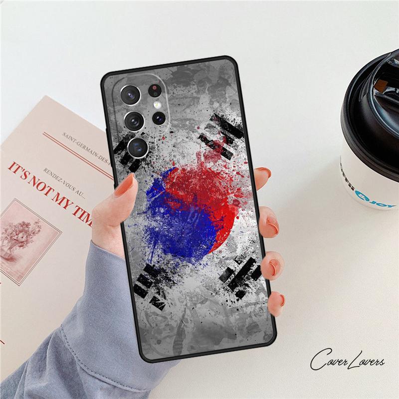 South Korea Flag Phone Case For Samsung Galaxy S24 S25 S23 S22 Ultra Note 10 20 Plus S20 S21 FE Cover