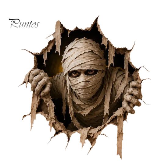 Festive Wall Art for Living Room Halloween Break-in 3D Decals, Illusion Effect Spooky Breaking Through Seasonal Home Accents Sticker, Horror