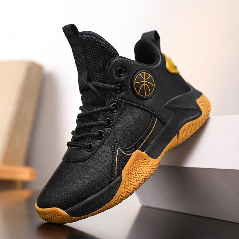 Children'S Basketball Shoes Winter New Leather Waterproof Wear-Resistant Sports Basketball Shoes Children'S Students Special Sports Shoes