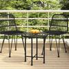 VidaXL Dining Table Black Ø50 Cm Tempered Glass and Steel 319433