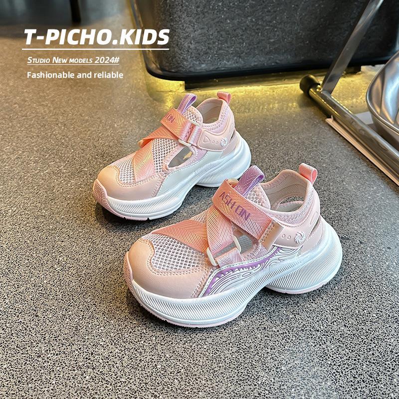 Summer Popular Boys and Girls Hollowed Leisure Sports Sandals Soft Bottom Non-Slip Net Surface Pumps