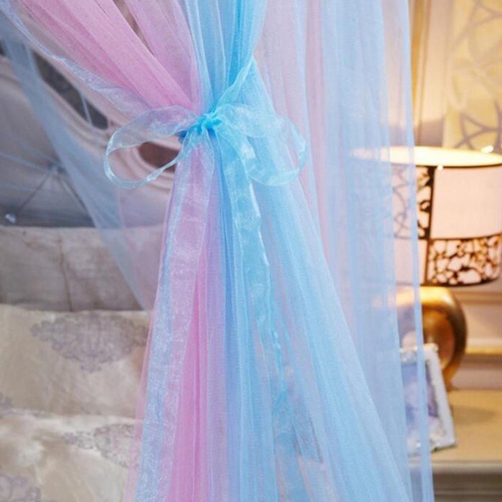 Elegant Blonder Seng Baldakin Myggnett Dome Hengende Blonder Insektsnett Kryptering Heving Tak Princess Dome Court