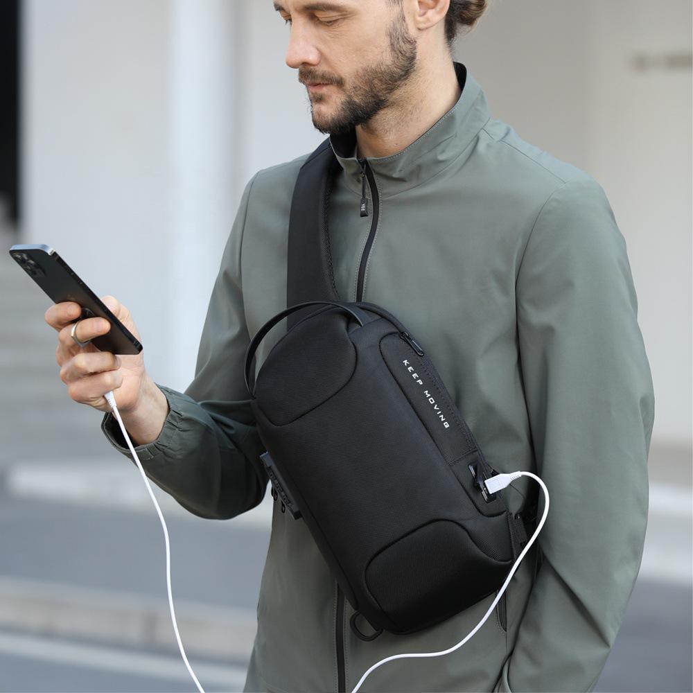 Men's Waterproof Multifunctional Chest Bag: Custom Logo, Casual Messenger, Single Shoulder Crossbody Style