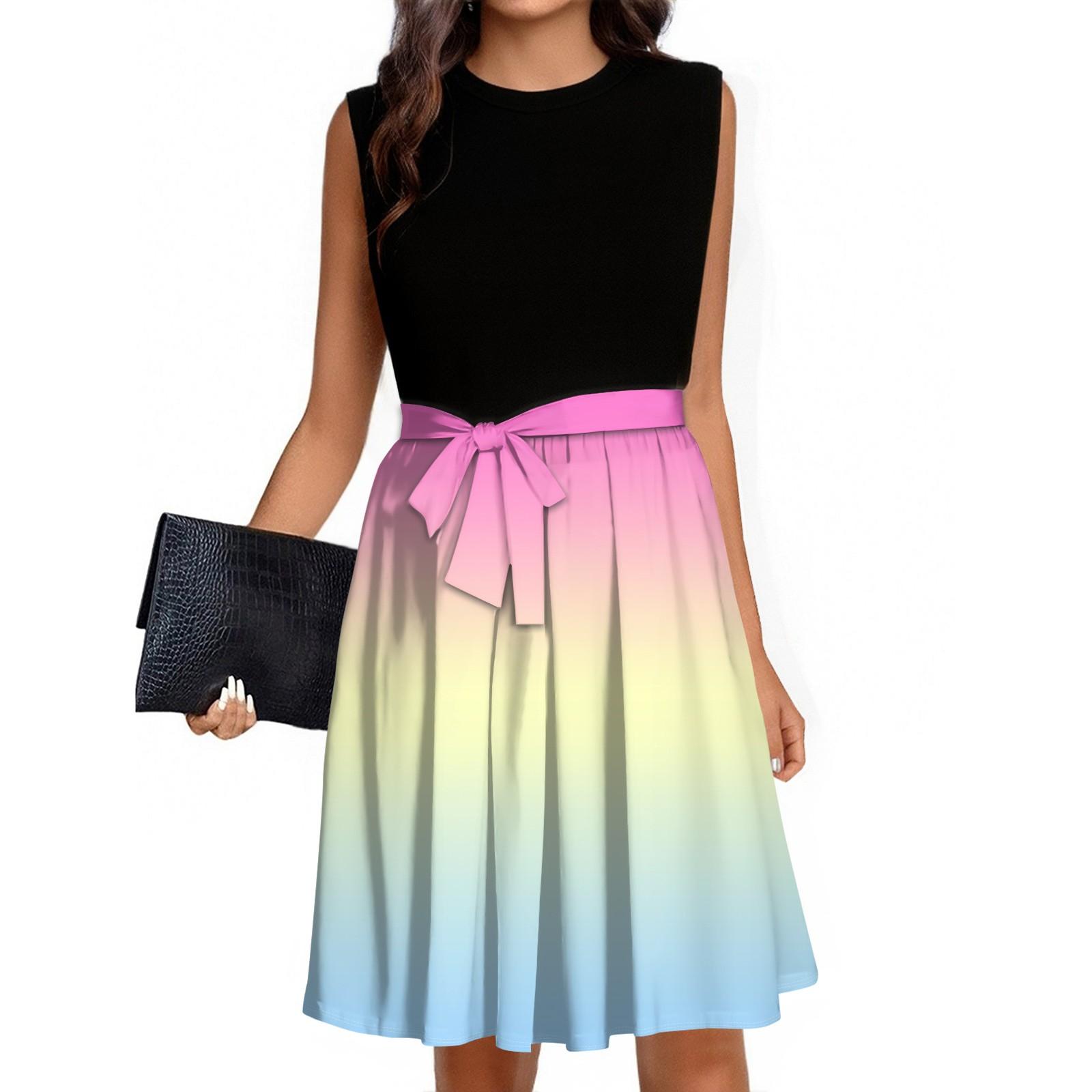 

Женское модное повседневное короткое платье без рукавов со шнуровкой и круглым вырезом S киноварь