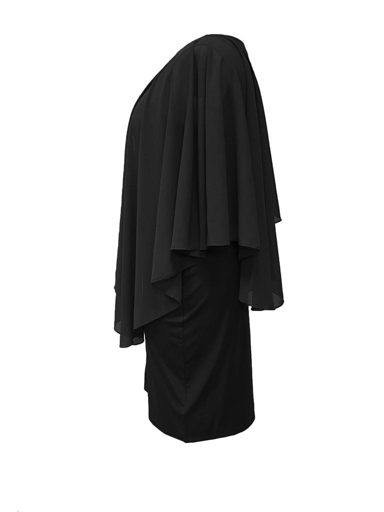 2025 Spring/Summer Solid Color Sleeveless Chiffon Shawl Dress