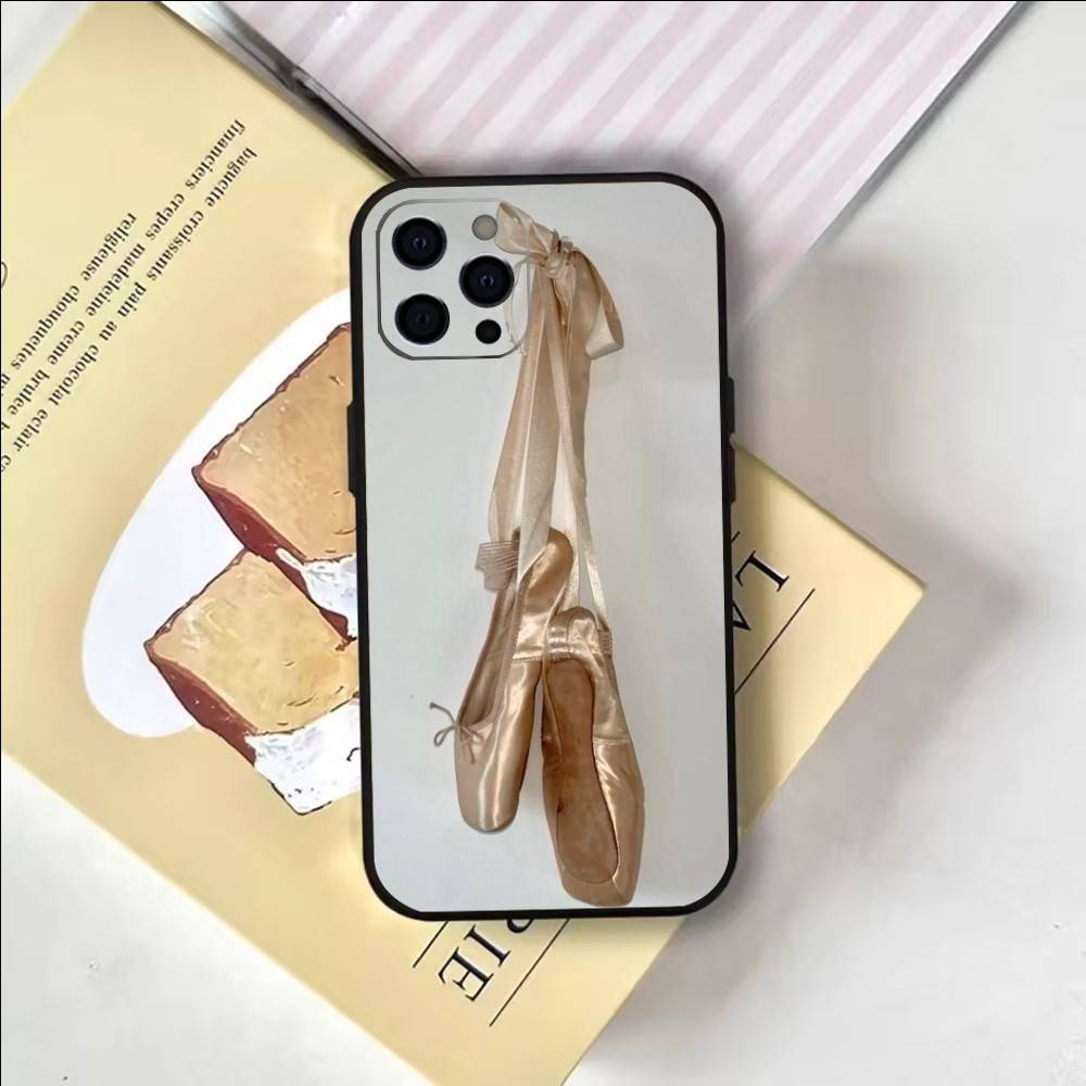 

Ballet Ballerina Dance Shoes Phone Case For iPhone 17, 16,15,14,13,12,11 Plus,Pro Max, Others Soft Black Cover iPhone16plus