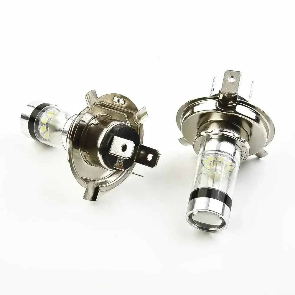 2 Stück Auto LED Glühbirnen H4 8000K Fern-/Abblendlicht 20-LED Nebelscheinwerfer Fahrlicht DRL Glühbirne Weiß Rücklicht Auto Bremslicht