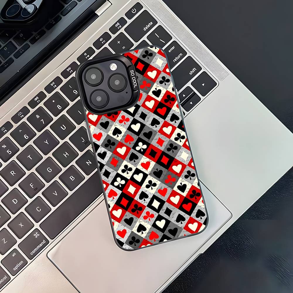 Ace of Spades Poker Phone Case For iPhone 17,16,15,14,13,12,11,Pro,XS,Max,Plus,Mini,SE4,E Black Matte Shockproof Cover