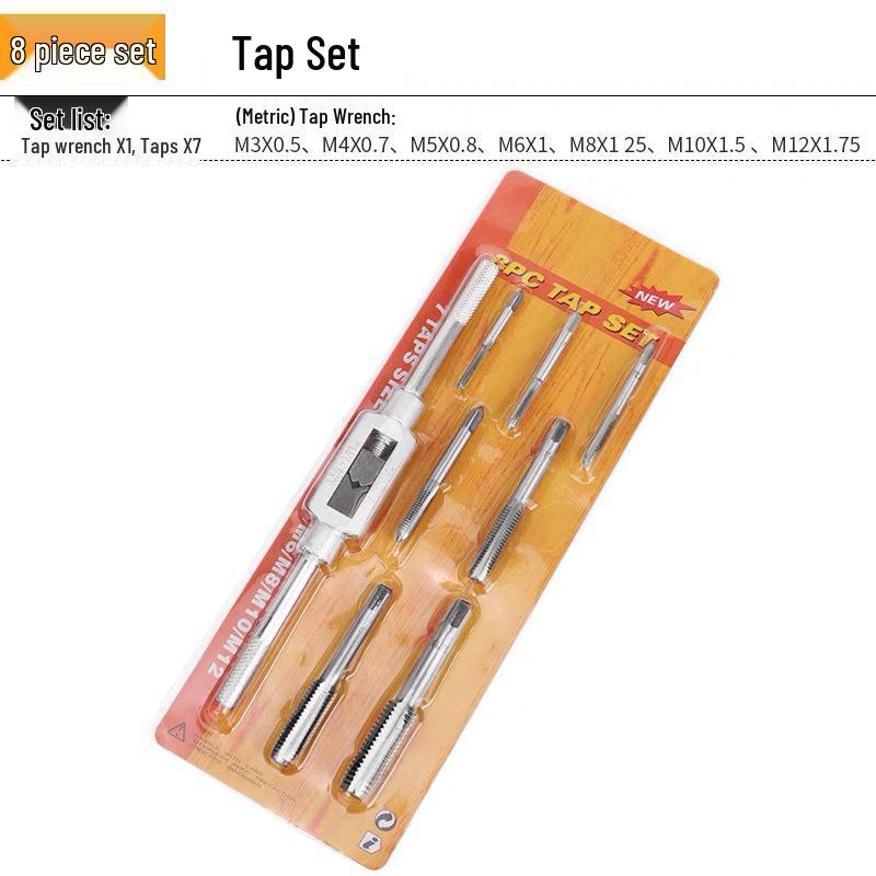 Complete Metric & Imperial Taper Tap and Die Set with Wrench & Round Die Holder