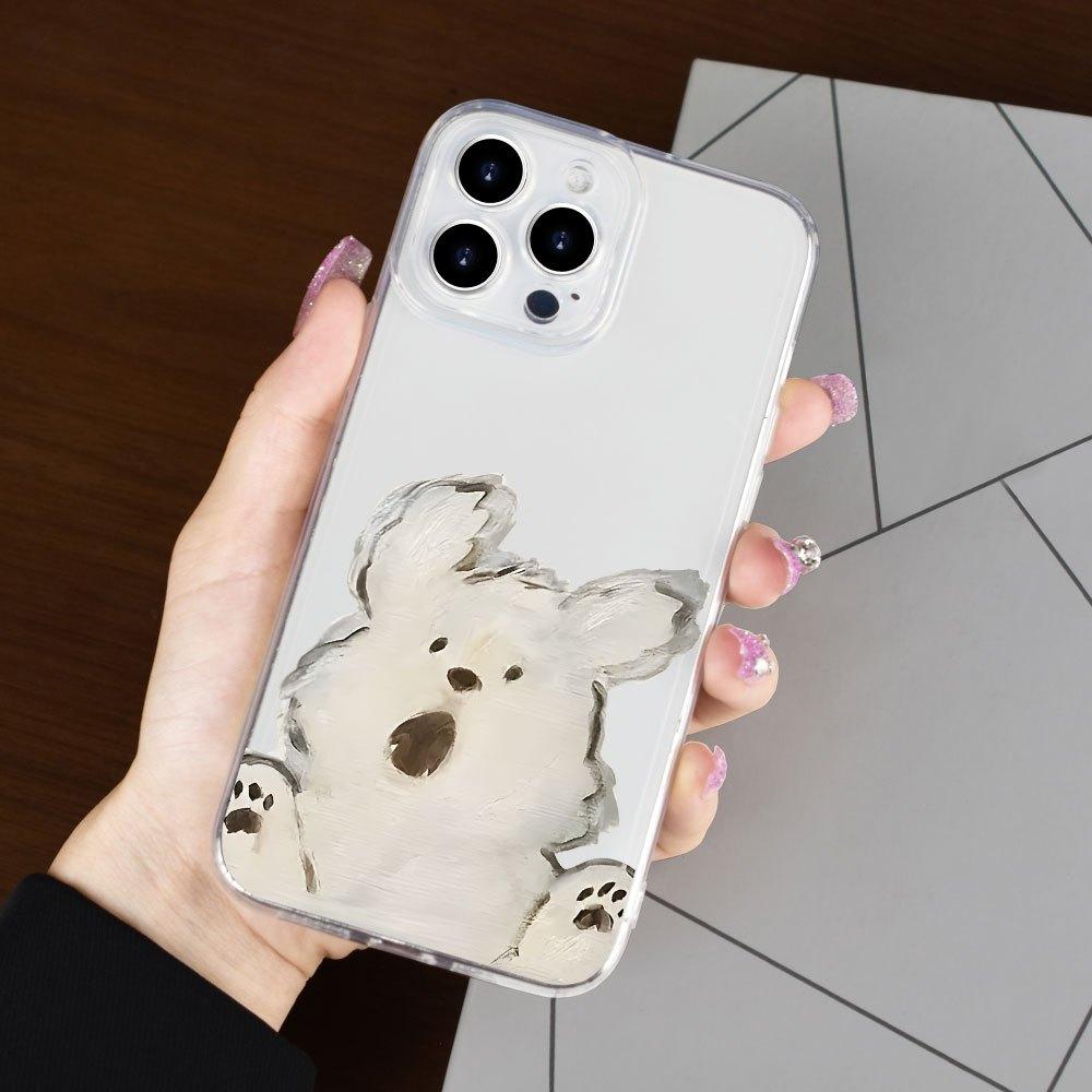 Cute rabbit pattern phone case suitable for iPhone 17 16 15 14 13 12 11 Pro/Max/Plus anti drop and shockproof back cover