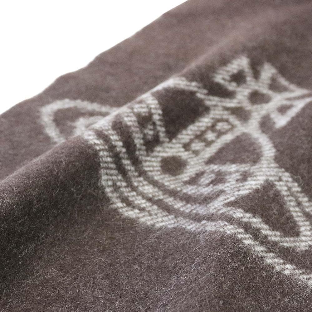 Vivienne Westwood wool scarf with a large AW25 MUFFLER, 100% logo, (brown)