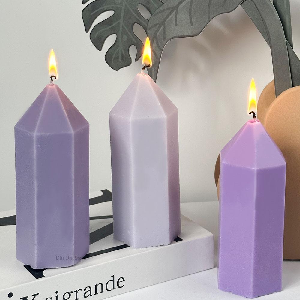 3D Hexagon Peaked Silicone Candle Mold DIY Festival Ornament Candle Soap Making Supplies Epoxy Resin Craft Molds Home Decor