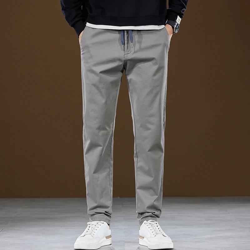 Mens Pants Cotton Casual  Stretch Male Trousers Man Long Straight High Quality Plus Size Pant Suit