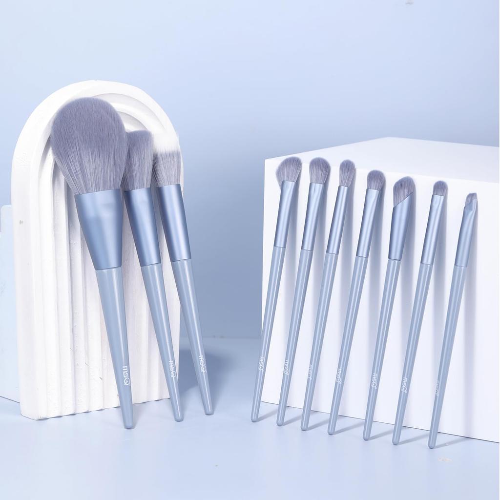 MSQ Makeup Brush Set of Professional Makeup Face Concealer Eyeshadow Blush Powder Foundation Easy to Azure 10, Brushes, Ultra-Soft, Brushes, Brush,