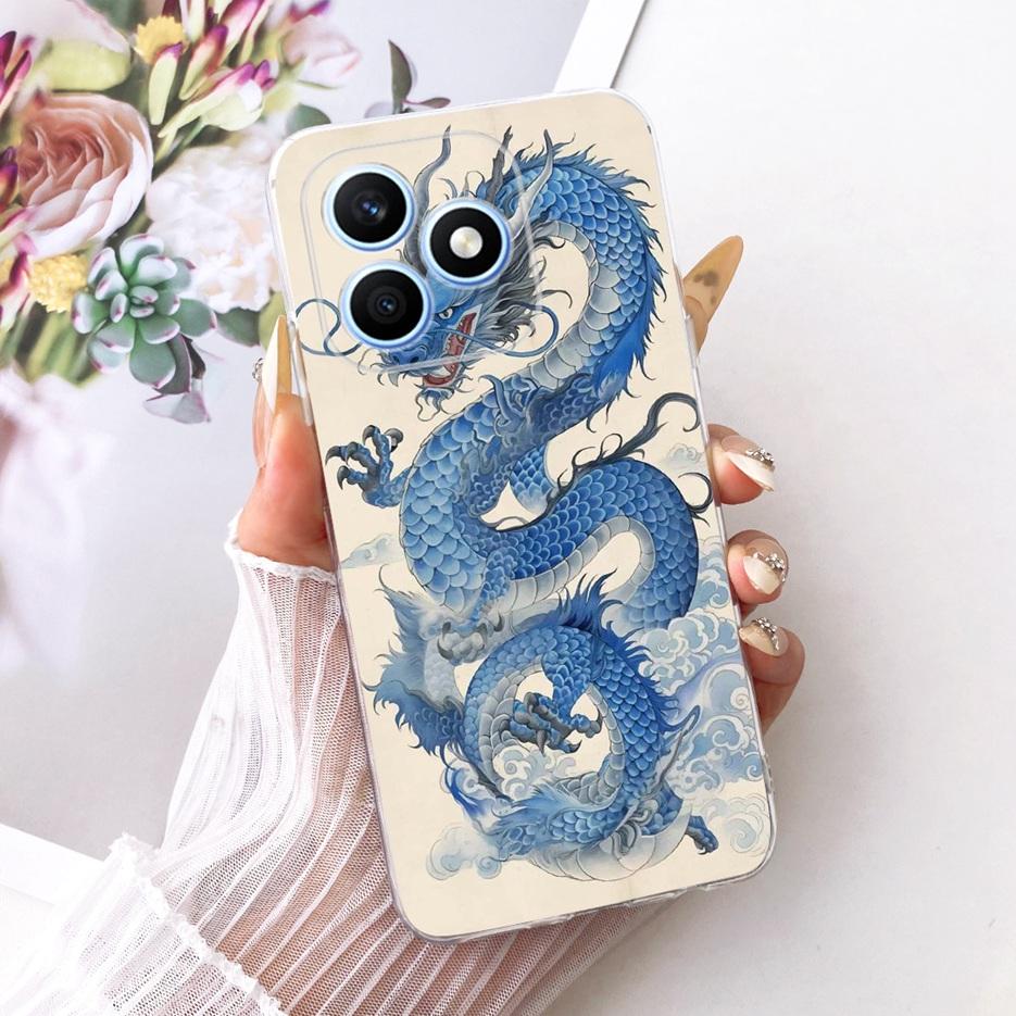 For Honor X8d 4G Case Cute Love Heart Painted Cover Soft Silicone Slim Phone Case For Honor X8d X 8d HonorX8d 4G Back Cover Bags