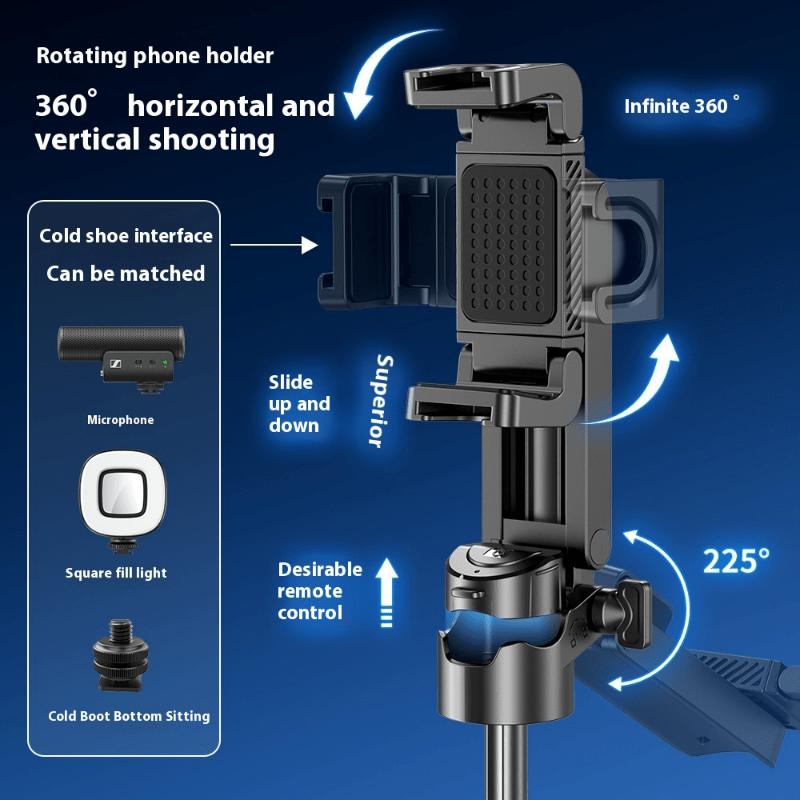 Juhtmevaba Selfie Sticki statiivialus koos kerge Bluetoothi ​​kaugjuhtimispuldi pikendatava statiiviga iPhone'i mobiiltelefonile Tiktok otseülekanne