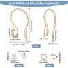 Beebeecraft 1 Box 50Pcs Ear Wires 18K Gold Plated Brass French Earring Hooks with 50Pcs Open Jump Rings and 50Pcs Ear Nuts for Earrings Jewelry