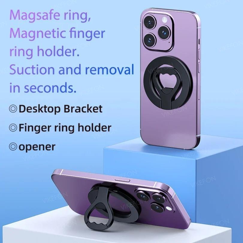2 in 1 Foldable Phone Holder For Magsafe Cellphone Bracket & Bottle Opener For iPhone 17 16 15 14 13 12 Pro Max Magnetic Stand