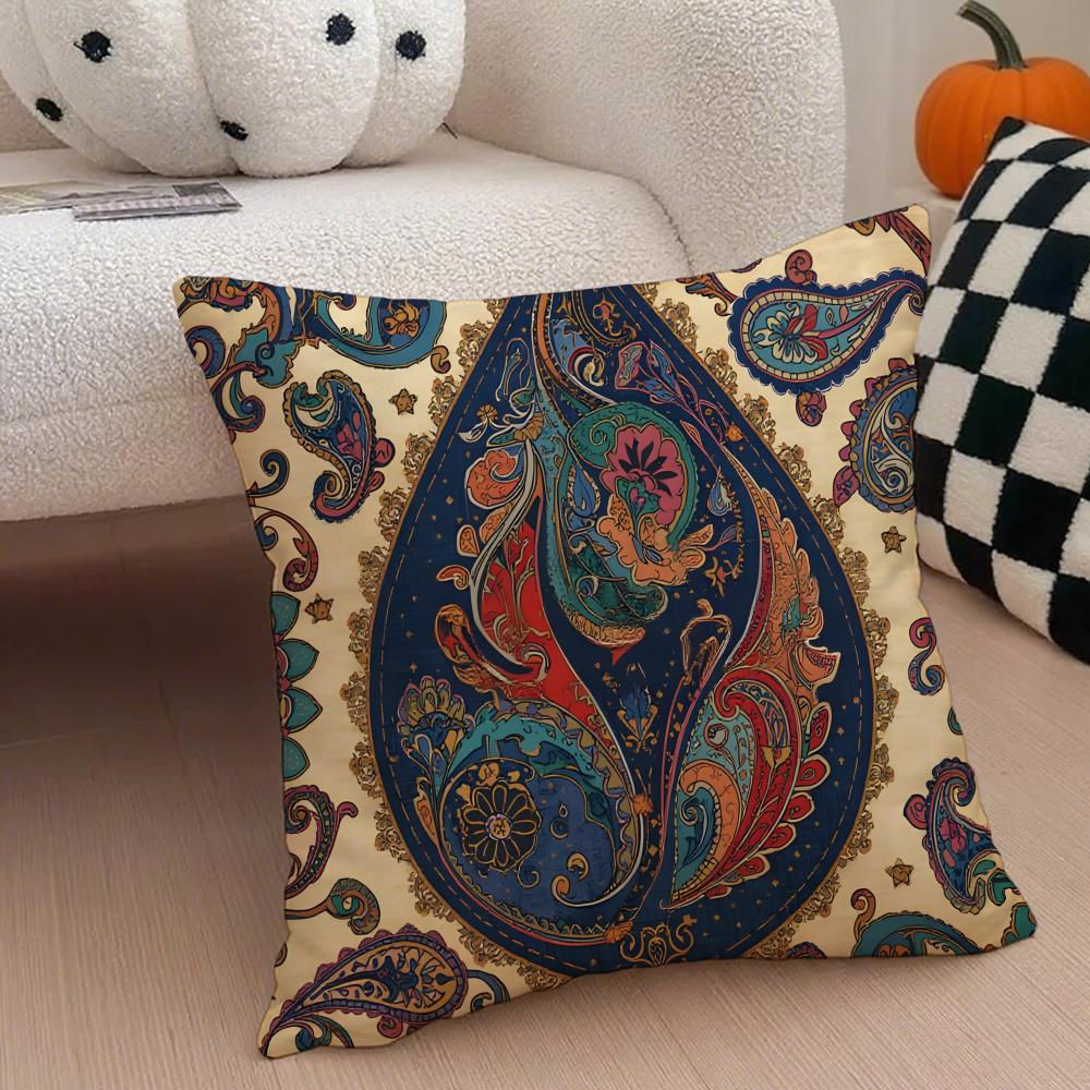 Exotic Gorgeous Exquisite Persian Art Cushion Cover Throw Pillow Cover Hidden Button Durable Polyester Chair Cushion