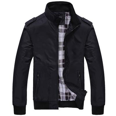 Wiosenna i jesienna cienka męska stójka w jednolitym kolorze wąska kurtka w dużym rozmiarze Casual Jacket