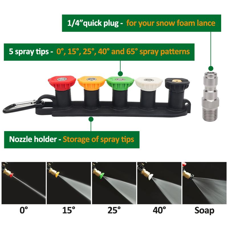 Pistola ad acqua per idropulitrice per connettore per tubo flessibile per pulizia auto per ugelli con connettore rapido Karcher Nilfisk Parkside Bosch