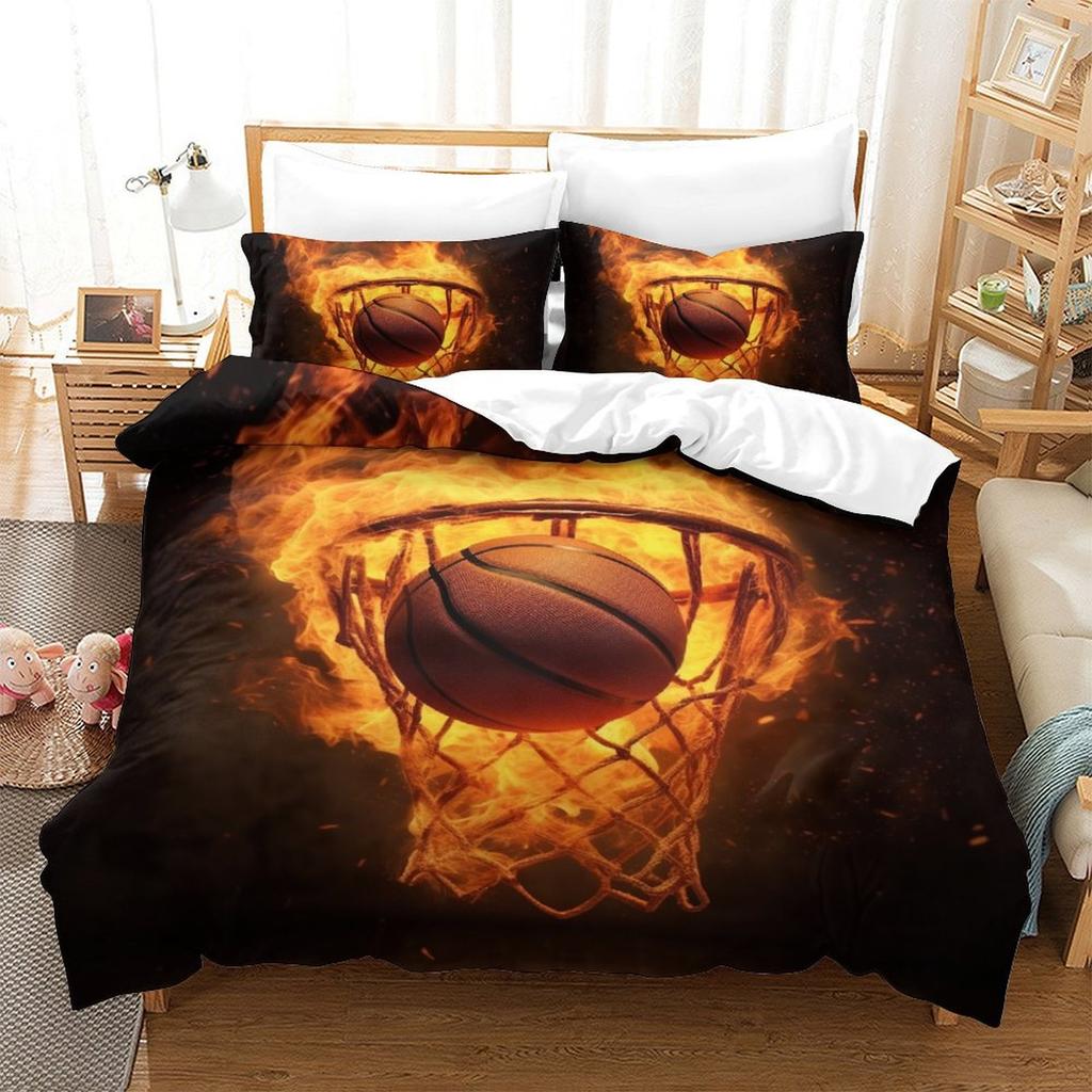 Basketball 3D Digital Printing Polyester Quilt Cover Two Or Three Pieces Can Be