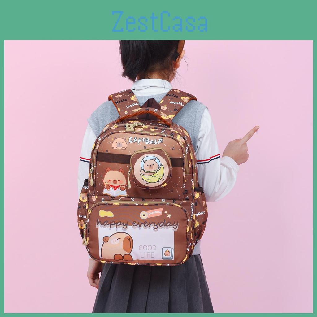 Cartoon Child Capybara Backpack Large Capacity Breathable Anti Water Splashing
