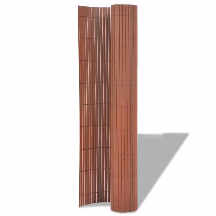 VidaXL Clôture de jardin Double face PVC 90 x 300 cm Marron