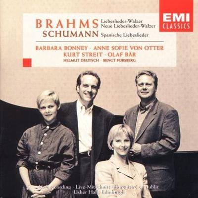 CD BRAHMS, SCHUMANN, BONNEY, STREIT; F - Brahms/Schumann;Liebesliede 724355543028 EMI Classics 1995 Holland Classical Used