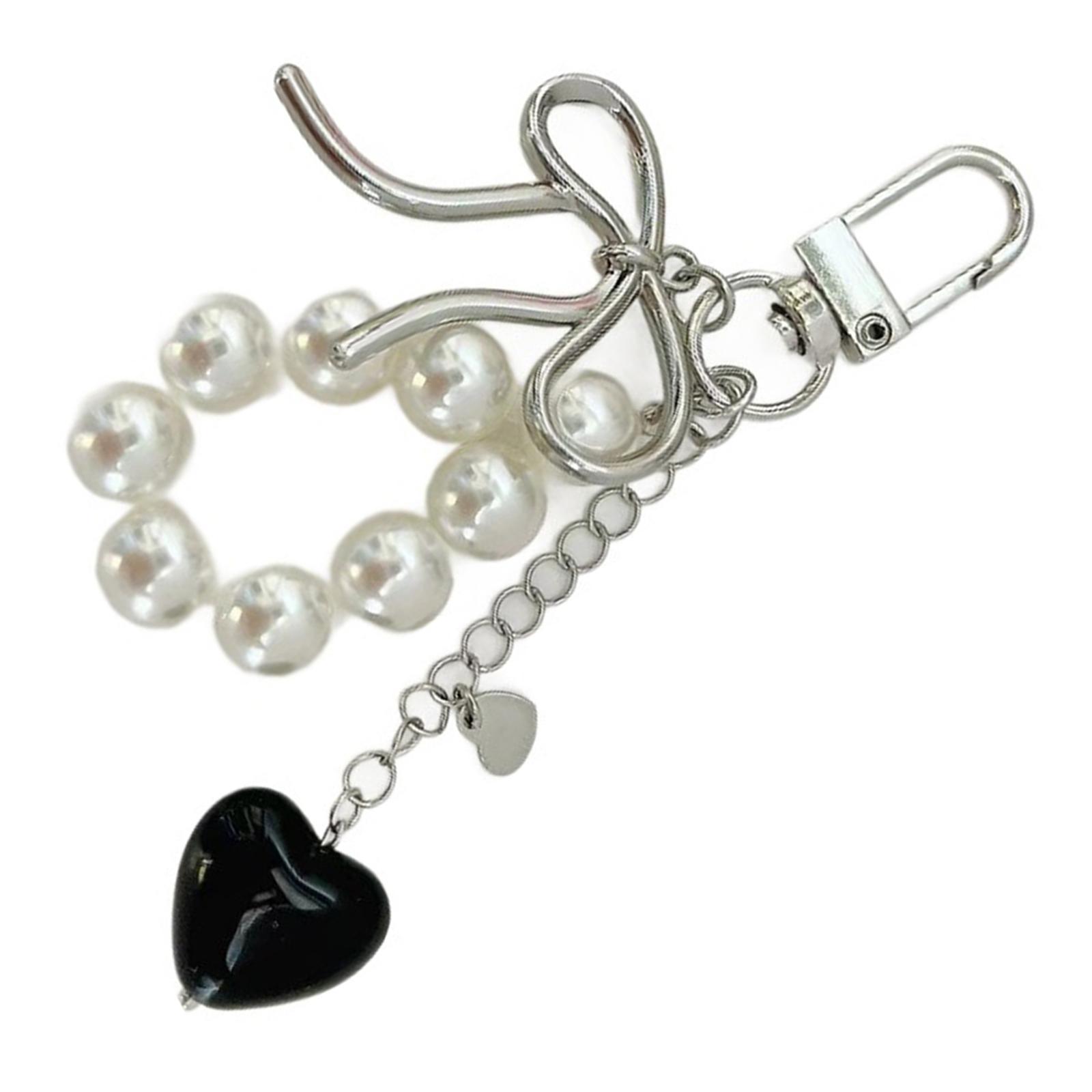 

Милый брелок-подвеска с бантиком, сердечком и жемчугом, милые подвески, украшения, брелок-шарм для кошелька, сумки, рюкзака, сумочки