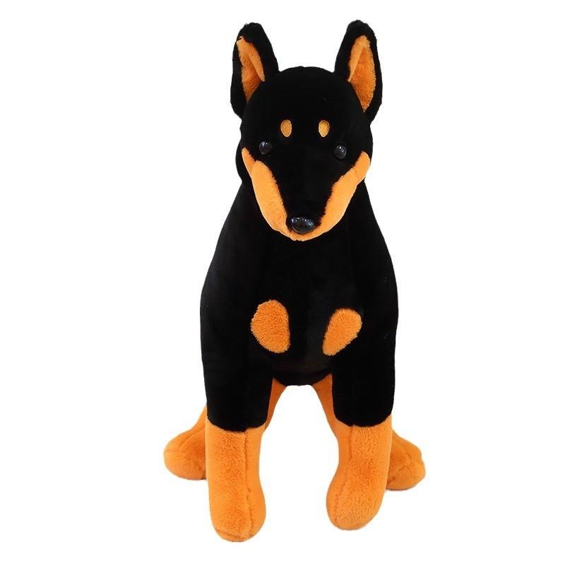 Dog Dobermann Sitting Plush Toy Animal Stuffed Doll Home Decoration Gift Kids