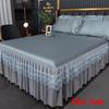 2025 Version of Ice Silk Cool Bed Skirt Solid Color Sleeping Naked Summer Mat Three-piece Protective Machine Wash Bedspread