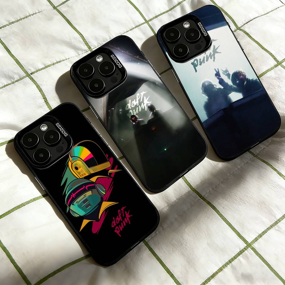 Coque de téléphone électronique Daft Punk pour iPhone 17,16,15,14,13,12,11 Plus,Pro Max,XS,Coque de téléphone argentée colorée Funda Cover
