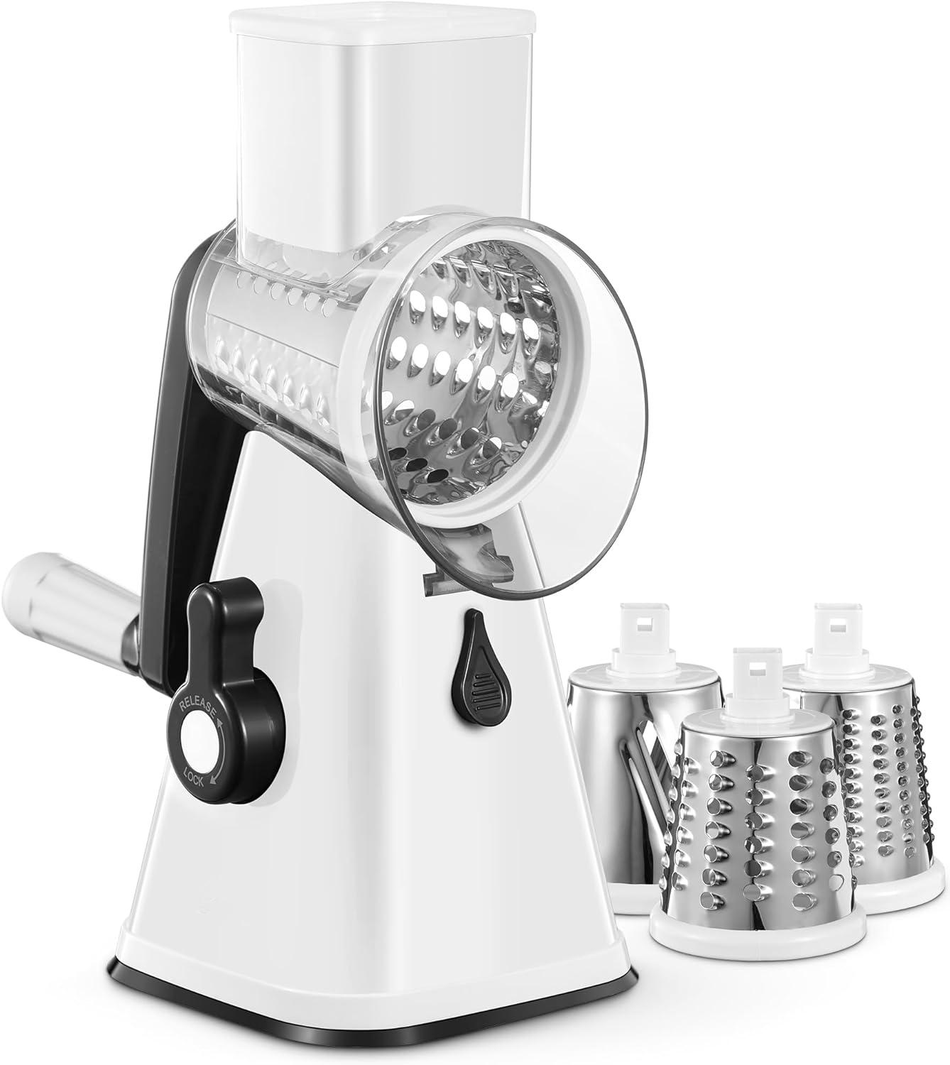 

Multi-Purpose Rotary Graters Kitchen Mandoline Vegetable Slicer Cheese Slicer Shredder Potato Grinder For Nut Onion Carrot YY002 белый