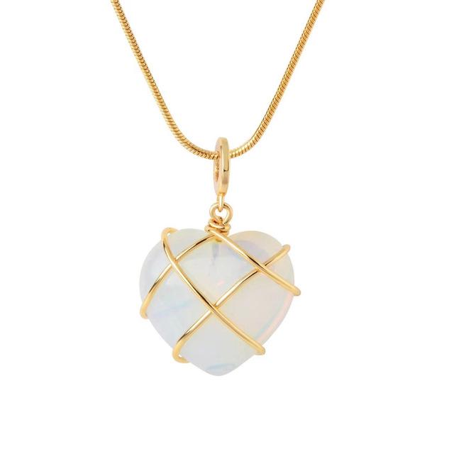 Colier Castelu de Diamante cu Cuarț Roz Colier cu Pandantiv Inimă din Piatră de Lună Pentru Femei Accesorii de Bijuterii la Modă Minunate Cadou Pentru Ea