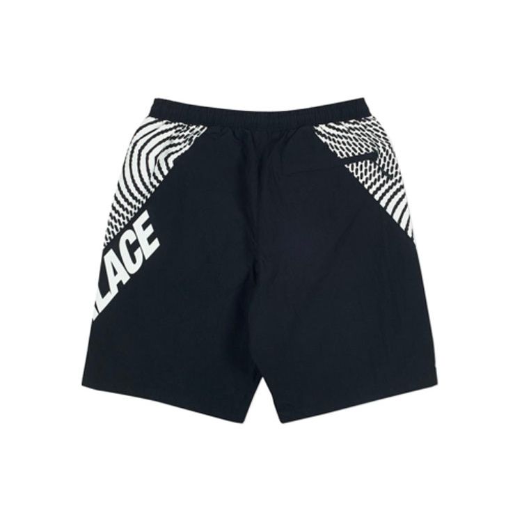 Palace Krótkie spodenki z nadrukiem Swirl Spliced Casual Unisex Spodnie Czarno-białe P14SS022