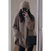 Autumn and Winter Pullover Women Medium and Long Sweater Fashion Loose Office Knitted Bottoming Shirt Solid Color O Neck Long Sleeve Casual Simple Top