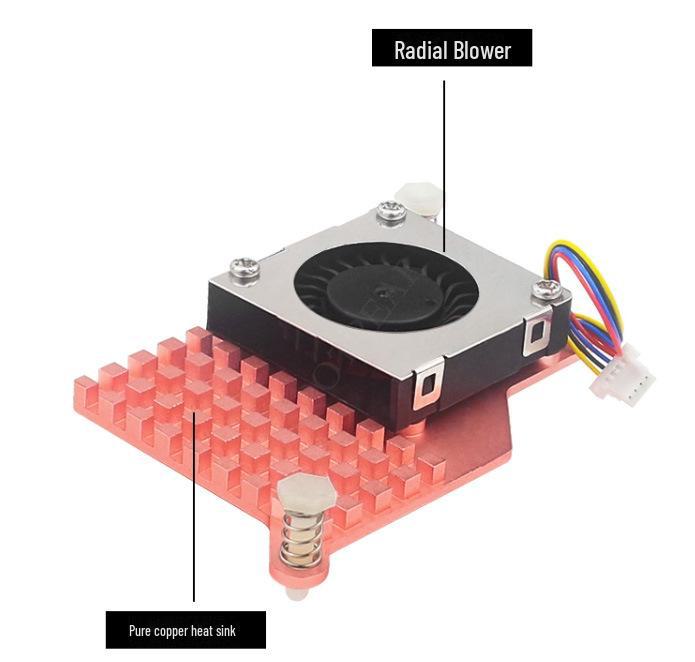 Raspberry Pi 5 Active Cooling Fan with Pure Copper/Aluminum Heat Sink