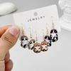 3 Pairs Fun and Cute Enamel Alloy Hanging Tail Cat Dangle Earrings Colored Cat Ear Jewelry Set Lovely Gift for Women Girls
