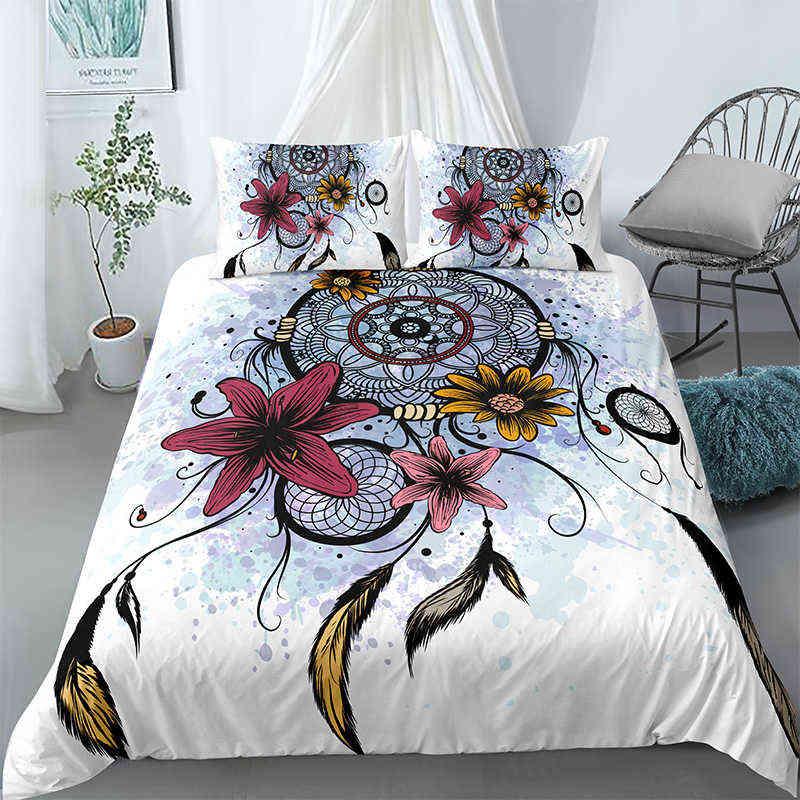 Dreamcatcher Duvet Cover Set King Size Boho Dream Catcher Bedding Set Microfiber Bohemian Style Comforter Cover For Girls Women