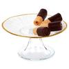 Goldenes Glas Tortenständer für Kuchen, Desserts, Snacks, Tablett 15,5 cm