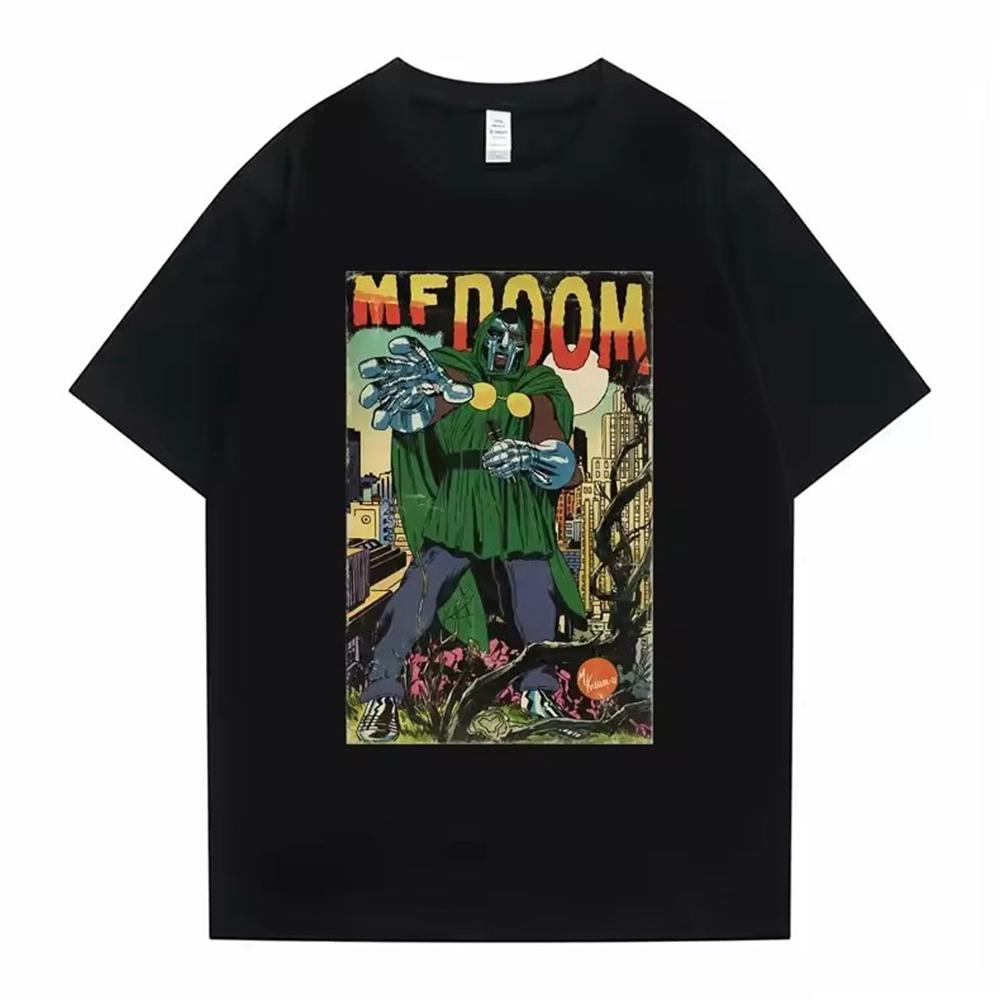 Damen T-Shirts Herren Kleidung Homme Bedrucktes T-Shirt Neu im Top Sänger Mf Doom Madlib Madvillain Zweiseitiges Grafik-T-Shirt