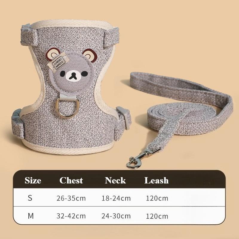 Undershirt Style Pet Leash Adjustable Cat Dog Harness Breathable Leash Convenient Pet Vest for Small Dog Cat Supplies S