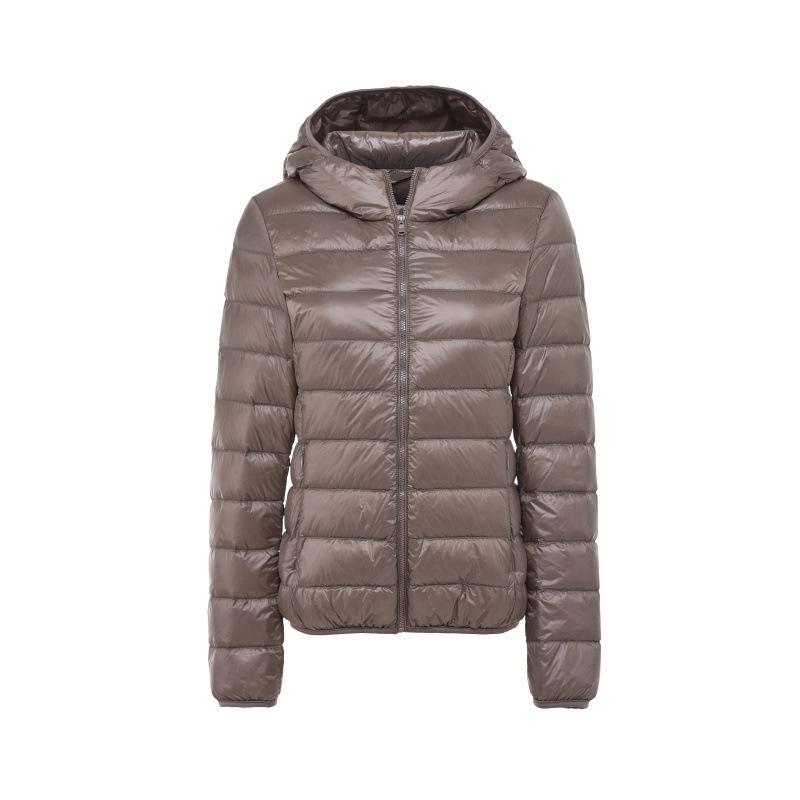 Light down jacket women's short new thin hooded portable large size jacket winter fashion