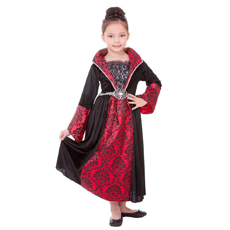 

Очаровательное платье для девочек на Хэллоуин с асимметричным подолом и вдохновленное тематикой вампиров S